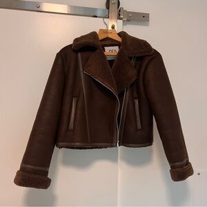 Zara Brown Shearling Jacket